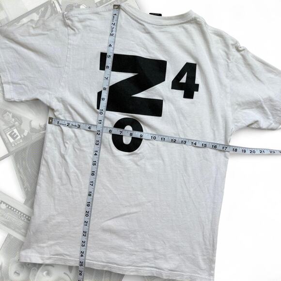 Y2K Black & White Stussy Spell out Logo No.4 Graphic Tee - Picture 3 of 5